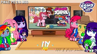 FNF amp MLP Pinkie Pie 20 Mod Reaction  FT Twilight and BF Friends My AU [upl. by Ecnerual570]