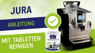 Mit Reinigungstabletten den Jura Kaffeevollautomaten reinigen  Anleitung [upl. by Atnohs377]