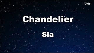 Chandelier  Sia Karaoke 【With Guide Melody】 Instrumental [upl. by Ahtnahc]