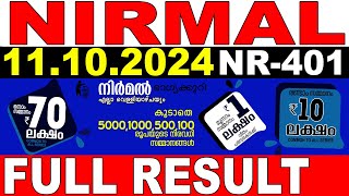 KERALA LOTTERY NIRMAL NR401  LIVE LOTTERY RESULT TODAY 11102024  KERALA LOTTERY LIVE RESULT [upl. by Herbert]