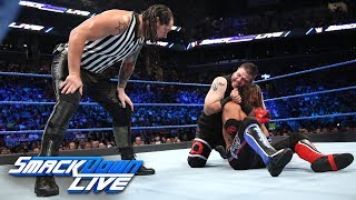 Styles vs Owens  US Title Match w Special Guest Ref Baron Corbin SmackDown LIVE Aug 22 2017 [upl. by Dnalyk274]