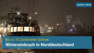 Wintereinbruch in Norddeutschland – Bis zu 15 Zentimeter Schnee [upl. by Ecinev]