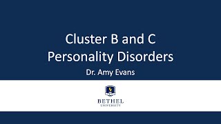 Cluster B and C Personality Disorders [upl. by Schulz455]