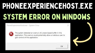 How to Fix PhoneExperienceHostexe System Error on Windows 11 [upl. by Borszcz814]