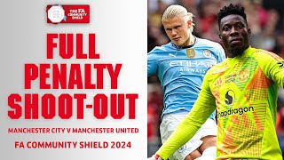 FULL PENALTY SHOOTOUT  Manchester City v Manchester United  FA Community Shield 2024 [upl. by Naahsar]