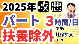 【2025年後の大改悪】60歳以上とパート主婦は影響大。低収入･短時間でも扶養から除外の方向へ！106万円の年収壁→〇万円へ。社会保険強制加入時代へ。 [upl. by Nedyrb]