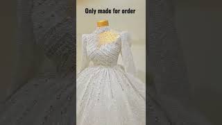 white on white work full heavy ball gown for girls gown bridal wedding [upl. by Lener]