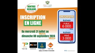 OUVERTURE DES INSCRIPTIONS EN LIGNE AU TITRE DE LANNÉE SCOLAIRE 20242025 [upl. by Patricia]