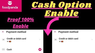 FoodPanda Cash On Delivery Option Enable Kaise Karen 😳😳How to Enable Food panda Cash Option [upl. by Arimas]