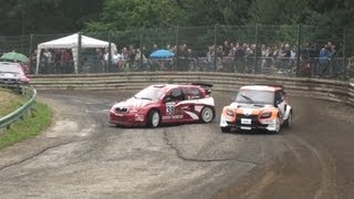 Nice lead battle  Jochen Coox VS Guttorm Lindefjell  ERC Rallycross maasmechelen 2010 [upl. by Balling387]