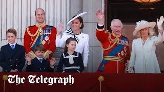 IN FULL Trooping the Colour  Princess of Wales watches flypast with King and children [upl. by Eelatan]