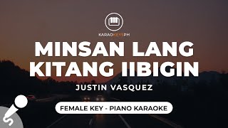 Minsan Lang Kitang Iibigin  Justin Vasquez Female Key  Piano Karaoke [upl. by Essenaj]