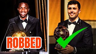 Vinicius Robbed 😳  Rodri Ballon dOr 2024 Winner 🏆  Live Ceremony Today  Nominees [upl. by Manfred]