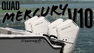 How FAST do the MercuryMarine V10s push this Freeman 47 [upl. by Rizika]