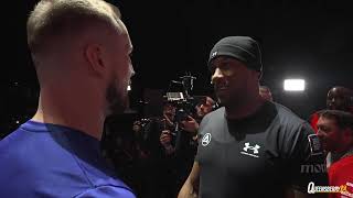 Anthony Joshua and Otto Wallin face off gets HEATED 😳 [upl. by Falo]