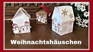 STAMPINUP WEIHNACHTSHÄUSCHENVERPACKUNGANLEITUNGTUTORIAL [upl. by Anirdnajela]