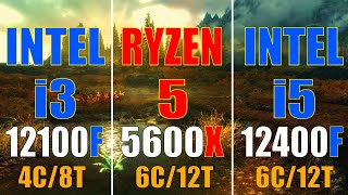 INTEL i3 12100F vs RYZEN 5 5600X vs INTEL i5 12400F  PC GAMES TEST [upl. by Opportina490]