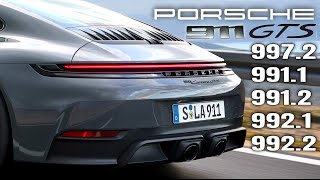 Porsche 911 GTS Generations Exhaust Sound 9972 9911 9912 9921 9922 [upl. by Arramat]