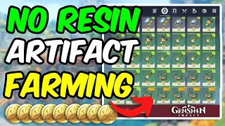 EASY Artifact Farming Route 100 Artifacts per Day  Genshin Impact [upl. by Aitak]