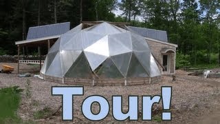 GRAND TOUR  Aquaponic Geodesic Dome Greenhouse [upl. by Kassie]