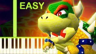 BOWSER THEME  Super Mario 64  EASY Piano Tutorial [upl. by Nitsraek]