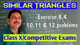 Class XSIMILAR TRIANGLESExercise 84 1011amp12 problems [upl. by Nnyltiak220]