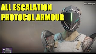 Destiny 2 ALL ESCALATION PROTOCOL ARMOUR SETS [upl. by Mitchel]