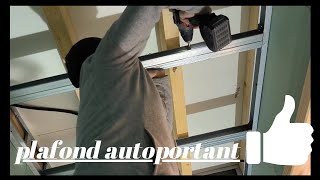 comment faire un plafond autoportant placo ba13  petit plafond autoportant de salle de bain [upl. by Jillayne]