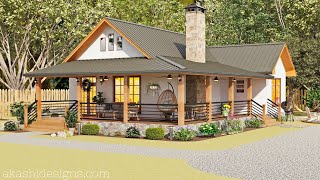 Outstanding Cottage House Design With Vaulted Ceiling amp Porch [upl. by Lipscomb]