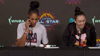 Team USA postgame vs WNBA AllStars Team USA players Aja Wilson and Breanna Stewart [upl. by Aihsekin]