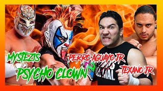 Psycho Clown amp Mystezis vs Perro Aguayo jr amp Texano Jr  Lucha completa [upl. by Nwahsirhc]