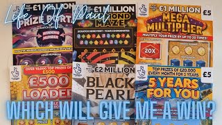 £30 mix of lotto scratch cards How many of these 6 £5 scratch cards will be winners [upl. by Ellainad]