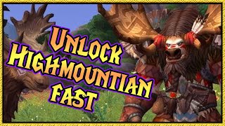 How to Unlock Highmountain Tauren Fast  Unlock allied races guide [upl. by Aisiat99]