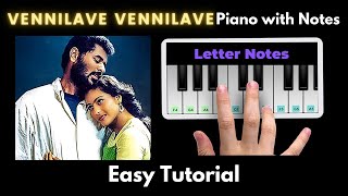 Vennilave Vennilavae Piano Tutorial with Notes  AR Rahman  Minsara Kanavu  Hariharan  2021 [upl. by Alih]