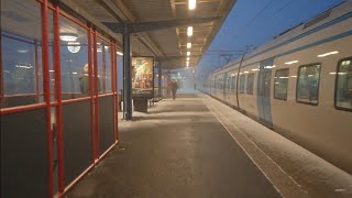 Sweden Stockholm train ride from Rotebro to Arlanda Airport 1X elevator [upl. by Allak]