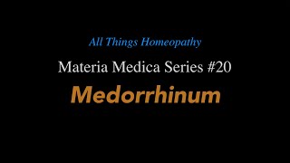 Materia Medica Series 20 Medorrhinum [upl. by Dihgirb]