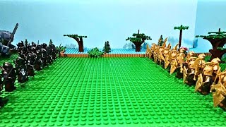 lego medieval castle knight army battle Orcs vs Elves stop motion animation [upl. by Ylyl]