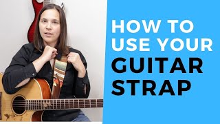 How To Use Your Guitar Strap Acoustic Guitar [upl. by Anipsed985]