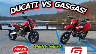 2024 Ducati Hypermotard 698 Mono and 2023 GasGas 700sm first ride and review [upl. by Ennahteb]