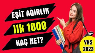 yks 2023 eşit ağırlık ilk 1000 kaç net I eşit ağırlık ilk bin netleri [upl. by Elocin]