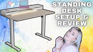 Fezibo Jasper Standing Desk Review Ultimate Gamechanger with LED amp Drawer [upl. by Dilan659]