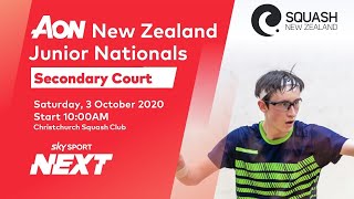 Day 2  Court 2  Aon New Zealand Junior Squash Nationals [upl. by Jemie]