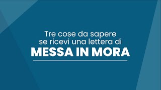 Video pillola 3 Cos’è una lettera di messa in mora ingiunzione di pagamento [upl. by Giverin193]