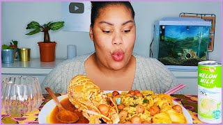 SHIN RAMYUN LOBSTER SAUSAGES MUKBANG┃chitchat [upl. by Mile]