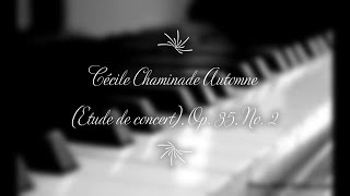 Cécile Chaminade Automne Etude de concert Op 35 No 2 Piano Tutorial [upl. by Asilad]