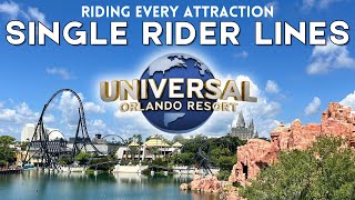 Riding EVERY RIDE with a SINGLE RIDER line at Universal Orlando  2024 [upl. by Lyrpa]