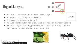 Organiska syror och estrar Organisk kemi [upl. by Niall]