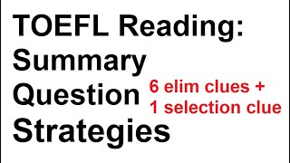 TOEFL summary question strategies [upl. by Ahseiyk]