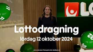 Lotto lördag 12 oktober 2024  Lottodragningen [upl. by Liza]