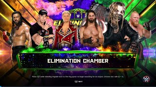 ELIMINATION CHAMBER MATCH ROMAN REIGNS  JOHN CENA CODY RHODES  SETH ROLLINS  LESNAR FIEND2K23 [upl. by Namia918]